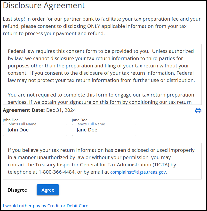 Disclosure agreement